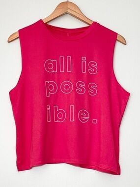 good hYOUman / Graphic Crop Tank / All is possible / Pink